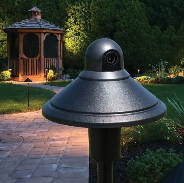 Smart outdoor light with camera, motion sensing outdoor light, dark sky outdoor light